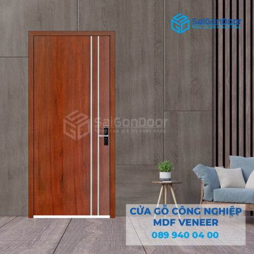 Cửa Gỗ MDF Veneer P1R2 Căm Xe-SGD