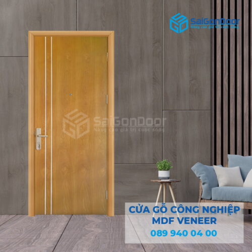Cửa Gỗ MDF Veneer P1R2 Sồi 1-SGD